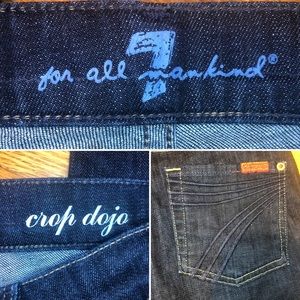 7 Seven For All Mankind Crop Dojo Dark Denim Jeans